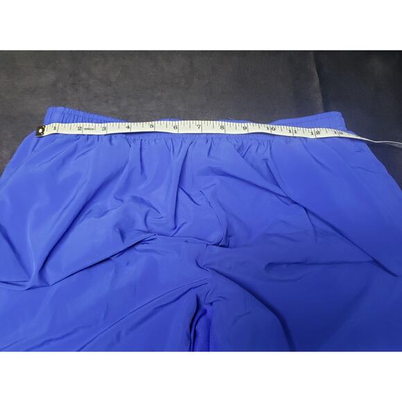 Nike Blue Dri Fit Elastic Tie Knee Long Workout Shorts Hidden Pocket in Side - Picture 6 of 6